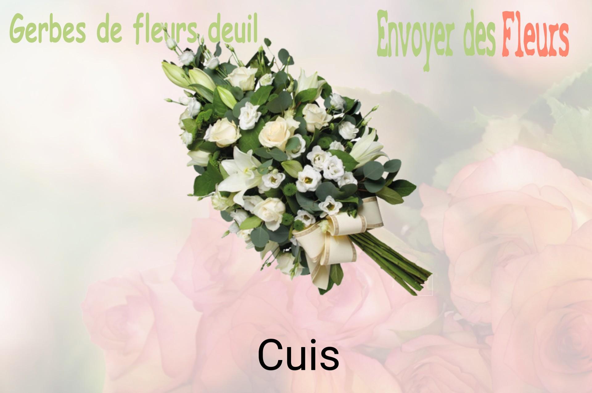 Gerbe de fleurs de deuil livrée à Cuis